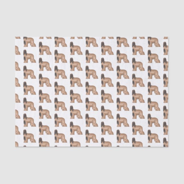 Afghan hound dog cartoon illustration  tissue paper (Front)