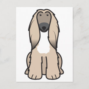 Afghan Hound Dog Cartoon Postcard