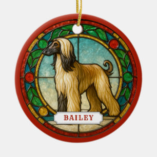 Afghan Hound Dog Ceramic Circle Ornament