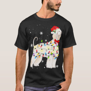 Afghan Hound Dog Christmas Light Xmas Mom Dad Gift T-Shirt