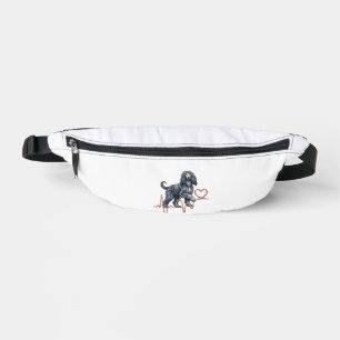 Afghan Hound Dog Heartbeat Line Heart Fanny Pack