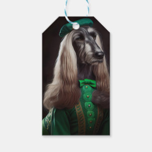 afghan hound dog in St. Patrick's Day Dress Gift Tags
