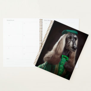 afghan hound dog in St. Patrick's Day Dress Planner