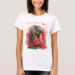 Afghan Hound Dog Mom Floral T-Shirt
