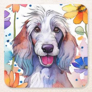 Afghan Hound Dog Paper Coaster