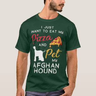 Afghan Hound Dog Pizza lover owner Christmas Birth T-Shirt