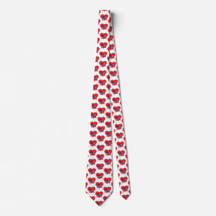 Afghan Hound Dog Red Valentine’s Day White Neck Tie