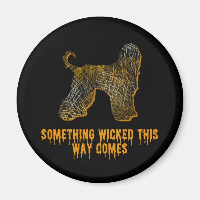 Afghan Hound Dog Silhouette Fun Halloween Magnet (Front)