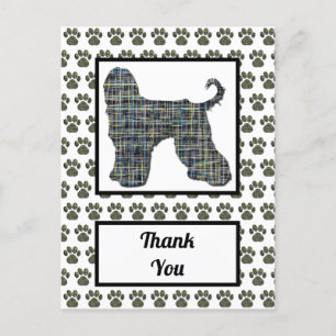 Afghan Hound Dog Silhouette Thank You Postcard