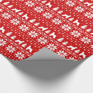 Afghan Hound Dog Silhouettes Christmas Pattern Wrapping Paper