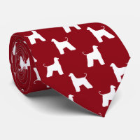 Afghan Hound Dog Silhouettes Pattern Red and White