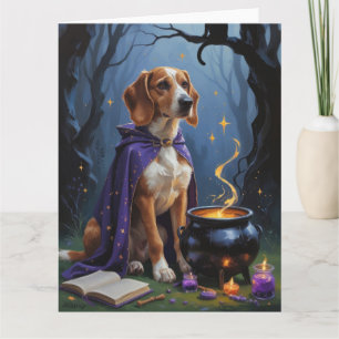 Afghan Hound Dog Whimsical Halloween Painting Card