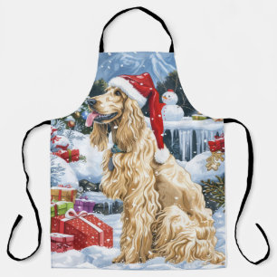 Afghan Hound Dog Winter Wonderland Christmas Joy Apron