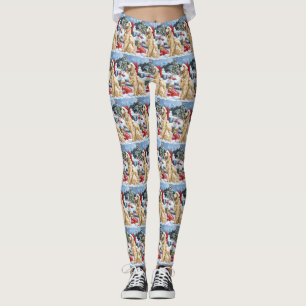 Afghan Hound Dog Winter Wonderland Christmas Joy  Leggings