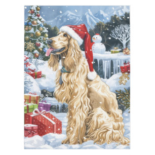 Afghan Hound Dog Winter Wonderland Christmas Joy  Tablecloth