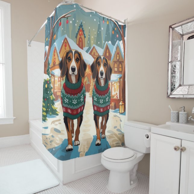 Afghan Hound Dogs Christmas Snow Holiday (In Situ)