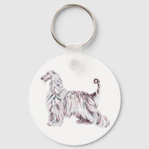 Afghan Hound Elegance Keychain