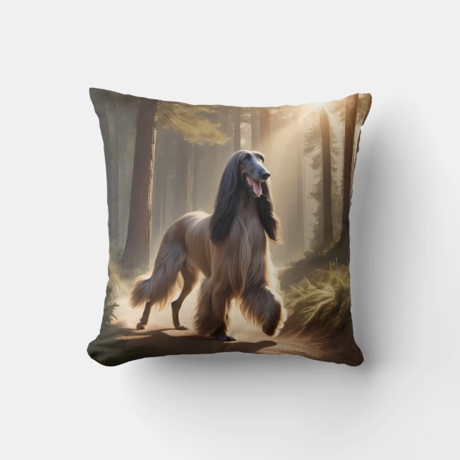 Afghan Hound Elegant Breed Throw Pillow (Front)
