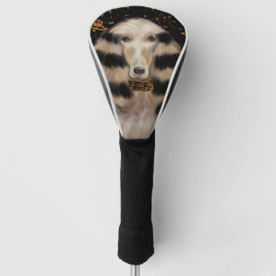 AFGHAN HOUND GOLD GOLF HEAD COVER