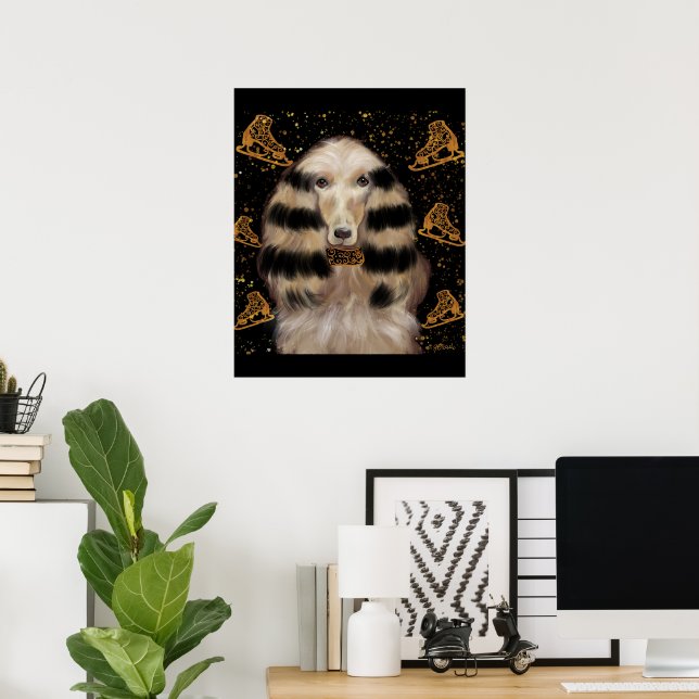 AFGHAN HOUND GOLD  POSTER (Home Office)