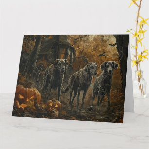 Afghan Hound Halloween Night Doggy Delight  Card