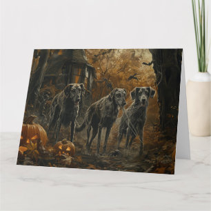 Afghan Hound Halloween Night Doggy Delight  Card