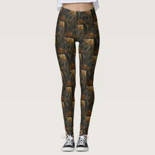 Afghan Hound Halloween Night Doggy Delight  Leggings