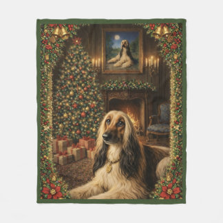 Afghan Hound Holiday Christmas Throw Blanket