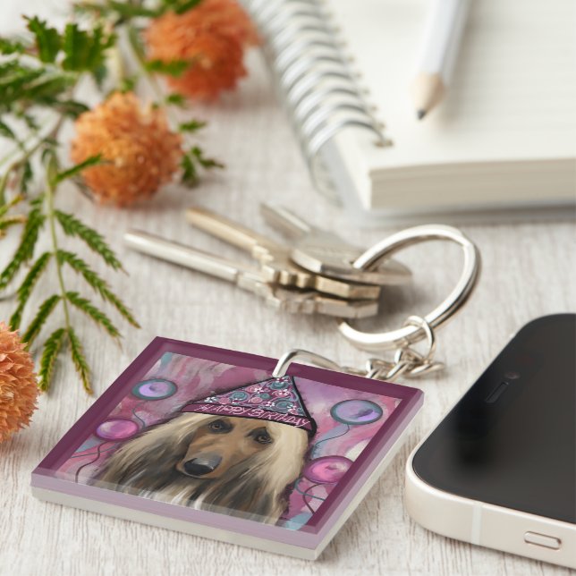 Afghan Hound           Keychain (Front Right)