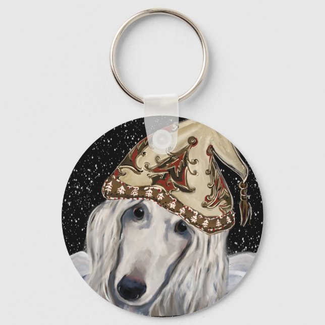 Afghan Hound   Keychain (Front)