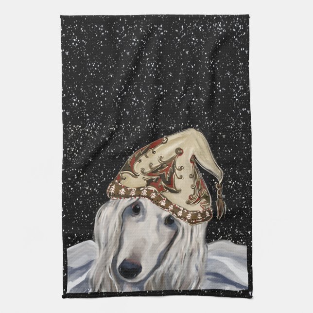 AFGHAN HOUND  KITCHEN TOWEL (Vertical)