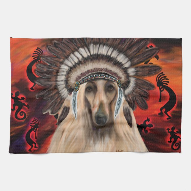 Afghan Hound Kitchen Towel (Horizontal)