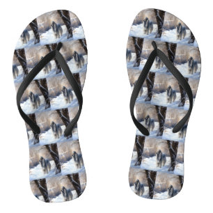 Afghan Hound Let It Snow Christmas  Flip Flops