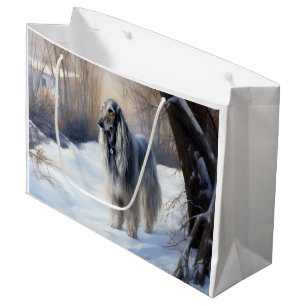 Afghan Hound Let It Snow Christmas  Large Gift Bag