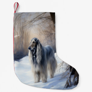 Afghan Hound Let It Snow Christmas Small Christmas Stocking