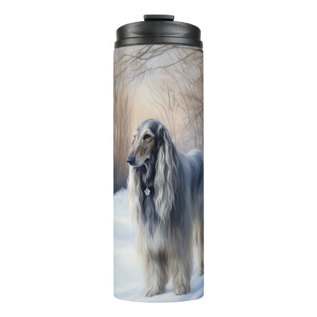 Afghan Hound Let It Snow Christmas  Thermal Tumbler (Front)