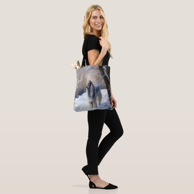 Afghan Hound Let It Snow Christmas  Tote Bag (On Model)