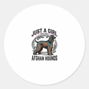 Afghan Hound Lover Vintage Dog Mom Shirt Design_1 Classic Round Sticker