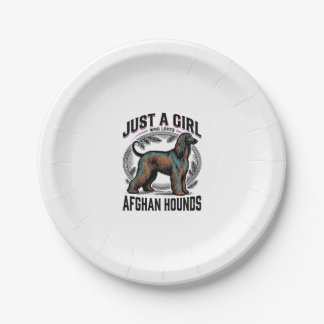 Afghan Hound Lover Vintage Dog Mom Shirt Design_1 Paper Plate