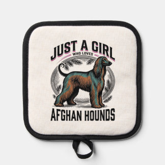 Afghan Hound Lover Vintage Dog Mom Shirt Design_1 Pot Holder