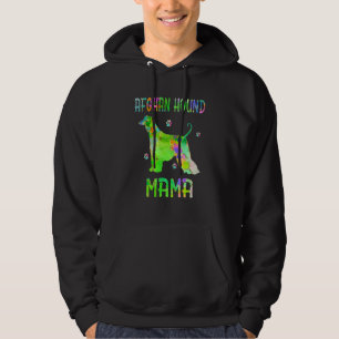 Afghan Hound Mama Colourful Dog Mom Hoodie