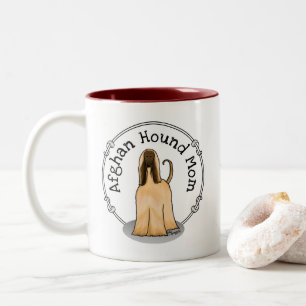 Afghan Hound Mom Afghan Mom (fawn) Cute Dog Mom Two-Tone Coffee Mug