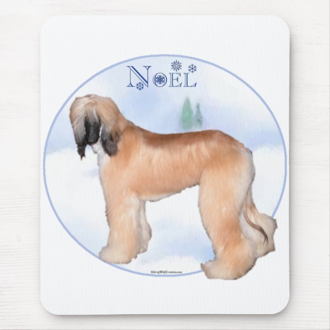 Afghan Hound Noel Mouse Pad (Front)