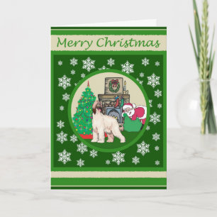 Afghan Hound Old Fashioned Christmas Holiday Card