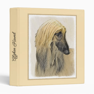 Afghan Hound Painting - Cute Original Dog Art Binder