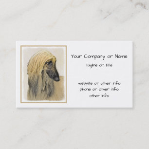 Afghan Hound Painting - Cute Original Dog Art Business Card