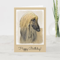 Afghan Hound Painting - Cute Original Dog Art