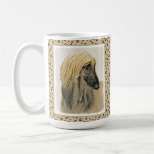 Afghan Hound Painting - Cute Original Dog Art Coffee Mug
