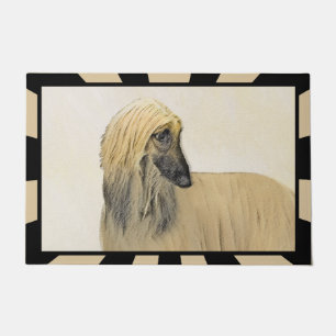 Afghan Hound Painting - Cute Original Dog Art Doormat