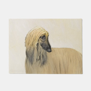 Afghan Hound Painting - Cute Original Dog Art Doormat